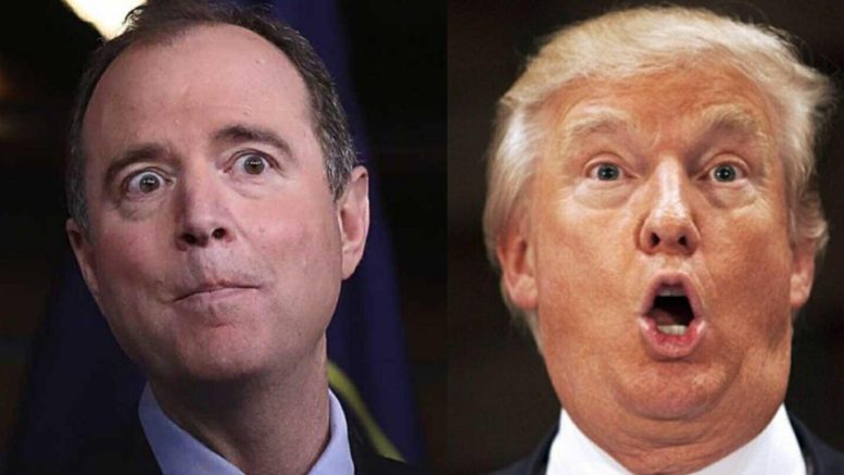 Adam Schiff busted colluding with Russians. He spent over eight minutes thinking comedians were real Russians trying to give him photos of Naked Trump. Photo credit to screen capture by Dagger News.