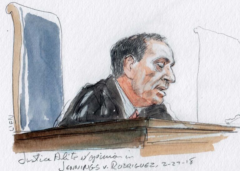 Justice Alito with opinion in Jennings v. Rodriguez (Art Lien)