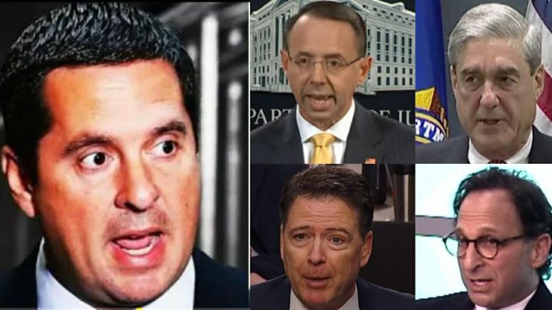 Devin Nunes (CA-R) will file Contempt of Congress and impeachment charges on DOJ and FBI for withholding documents if tonight's deadline not met. Photo credit to US4Trump compilation.