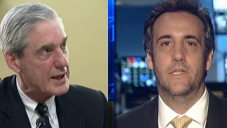 Cohen lawyer's file against Mueller operation over handling of documents. Photo enhancement credit to US4Trump with MSNBC & Fox Screen Captures.