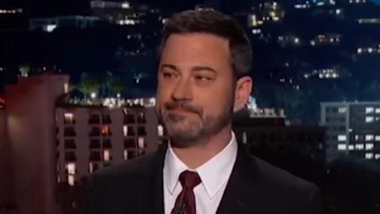 Kimmel says he will chill down on attacks of President Trump. Image credit to US4Trump screen capture of Jimmy Kimmel Live!