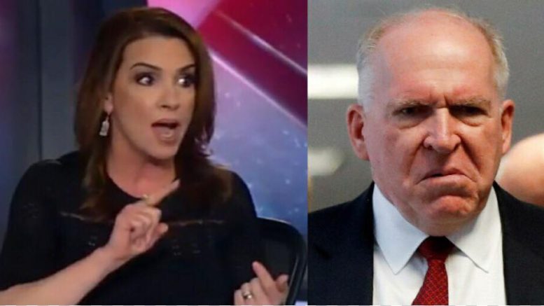 Sara A. Carter responds to disgraced former CIA Director. Image credit to US4Trump with Fox Screen Grab, MSNBC Screen Grab.