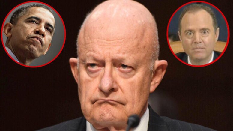 Clapper admits then denies spies. Image credit to US4Trump compilation.