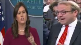 Sarah shuts Jonathan Karl down after he takes Trey Gowdy's words out of context. Image credit to US4Trump screen capture compilation.