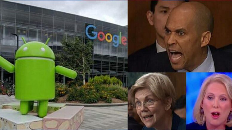 Google cancels location of DNC fundraiser. Image credit to US4Trump compilation with India Today, CNN, CNBC and The View screen grabs.