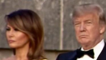 First Lady Melania Trump and The President of the United States of America arrive to Blenheim Palace in the United Kingdom . Feature photo credit to US4Trump with screen capture enhancement
