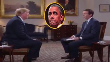 Pres Trump interviews on CBS in an exclusive interview. Photo credit to US4Trump with screen capture compilation and enhancements.