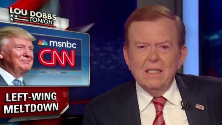 Dobbs rips the leftist media on the Helsinki hysteria. Photo credit to US4Trump with video capture enhancement.