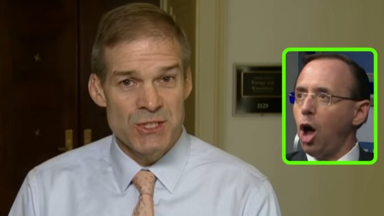 Jim Jordan is astounded by Rosenstein's neglect of duty to Congress. Photo credit to Swamp Drain compilation with screen shots.