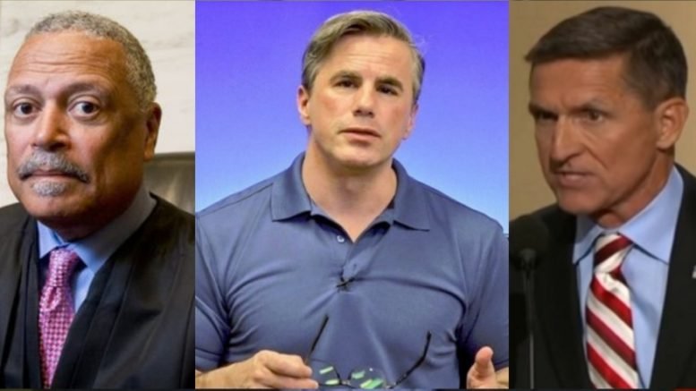 Tom Fitton reacts to Court room hearing for General Michael Flynn. Photo credit to Swamp Drain compilation with Photo by Diego M. Radzinschi/NATIONAL LAW JOURNAL, Reddit, Screen Shot.