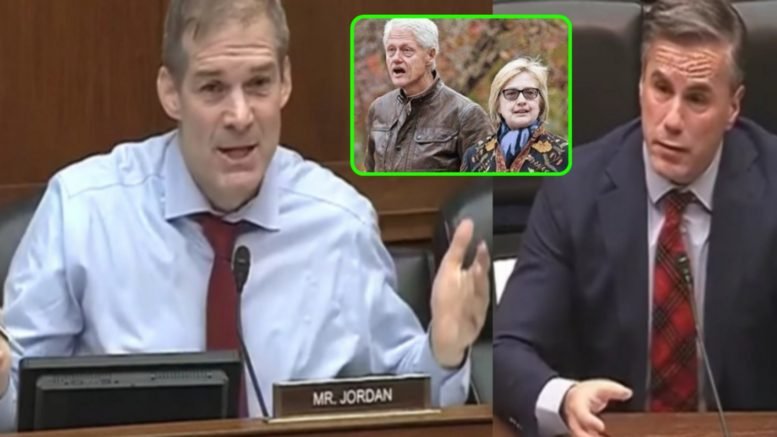 Jim Jordan and Tom Fitton display the huge differences in the way the Clinton investigations were handled versus the Trump investigations. Photo credit to Swamp Drain compilation with Screen Shots, Img Flip.