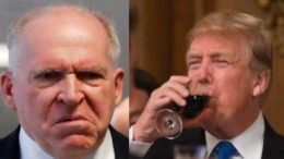 Brennan lashes out; President Trump and Patriots roast Brennan. Photo credit to Swamp Drain compilation with Reuters & screen shot.